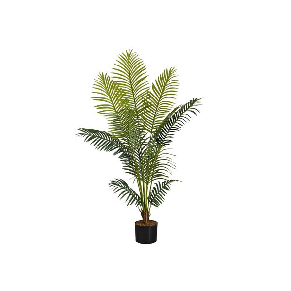 Black Green 57-Inch Palm Tree Indoor Faux Fake Floor Potted Artificial Plant, image 1